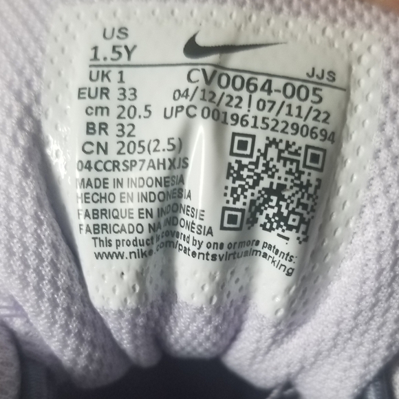 Nike Air Max 90 Toggle TD Pure Platinum Violet Kids Sneakers Shoes 1.5 Youth - Picture 10 of 10